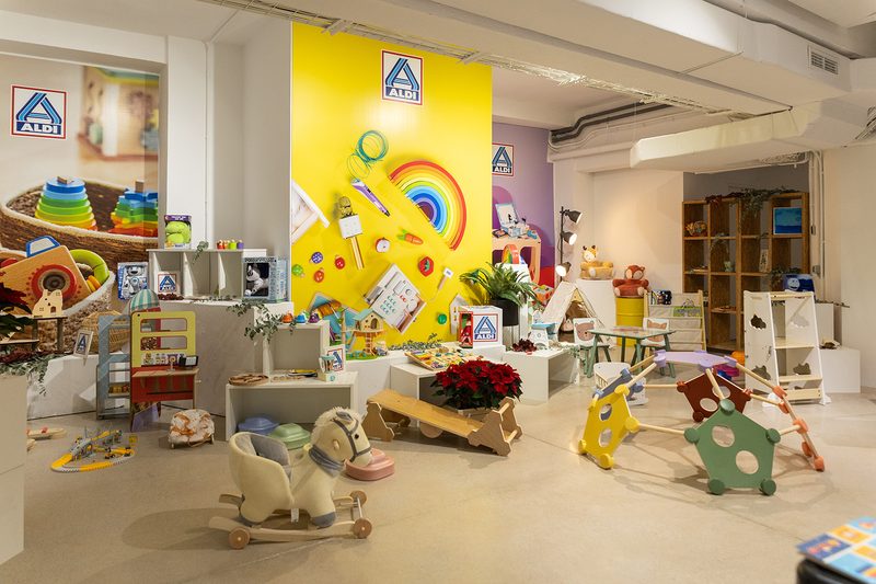 Showroom de prensa del catálogo de juguetes de ALDI producido por Kubalu Events