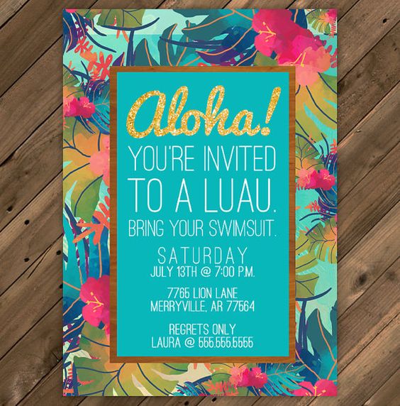 invitacion fiesta hawaiana